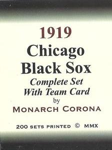 2010 Monarch Corona 1919 Chicago Black Sox #NNO Photo Card Back