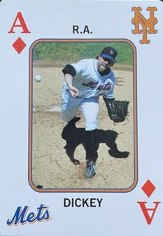 2011 New York Mets Playing Cards #A♦ R.A. Dickey Front