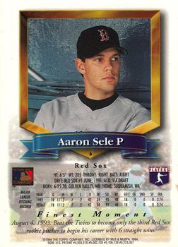 1994 Finest #6 Aaron Sele Back