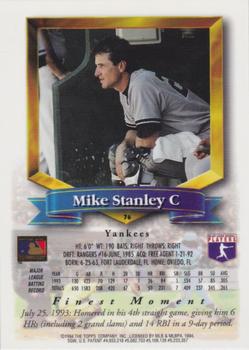 1994 Finest #76 Mike Stanley Back