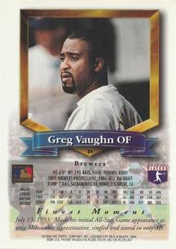 1994 Finest #89 Greg Vaughn Back