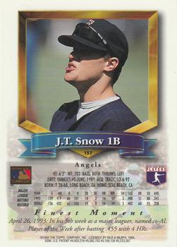 1994 Finest #157 J.T. Snow Back