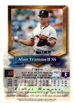 1994 Finest #159 Alan Trammell Back