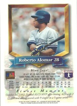 1994 Finest #205 Roberto Alomar Back