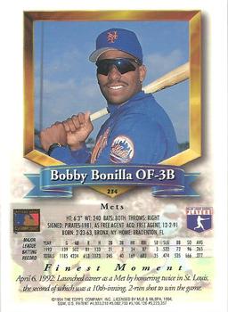 1994 Finest #234 Bobby Bonilla Back