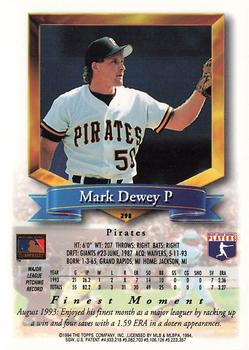 1994 Finest #298 Mark Dewey Back