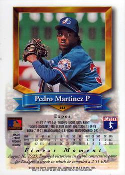 1994 Finest #362 Pedro Martinez Back