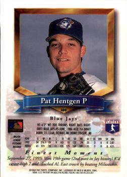 1994 Finest #400 Pat Hentgen Back