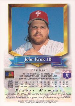 1994 Finest #416 John Kruk Back