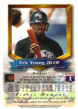 1994 Finest #186 Eric Young Back