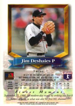 1994 Finest #190 Jim Deshaies Back