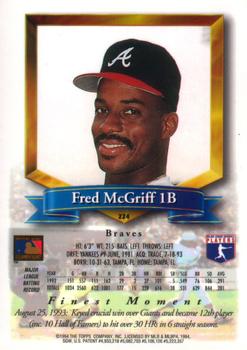 1994 Finest #224 Fred McGriff Back