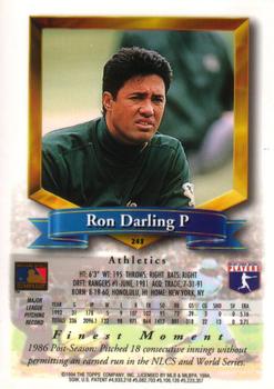 1994 Finest #243 Ron Darling Back