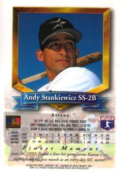 1994 Finest #253 Andy Stankiewicz Back
