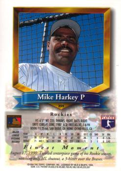 1994 Finest #259 Mike Harkey Back