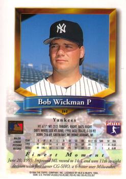 1994 Finest #263 Bob Wickman Back