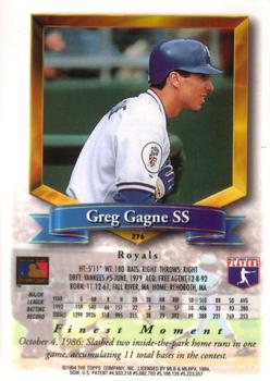 1994 Finest #276 Greg Gagne Back