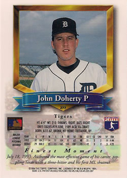 1994 Finest #277 John Doherty Back