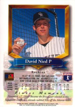 1994 Finest #282 David Nied Back