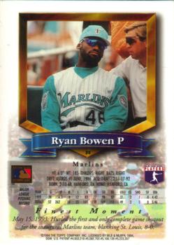 1994 Finest #30 Ryan Bowen Back