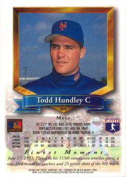 1994 Finest #319 Todd Hundley Back