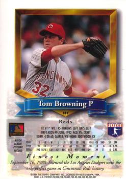 1994 Finest #337 Tom Browning Back