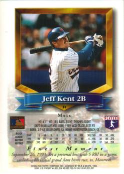 1994 Finest #33 Jeff Kent Back