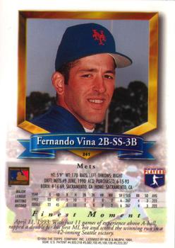 1994 Finest #341 Fernando Vina Back