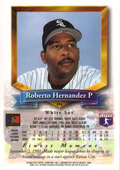 1994 Finest #376 Roberto Hernandez Back