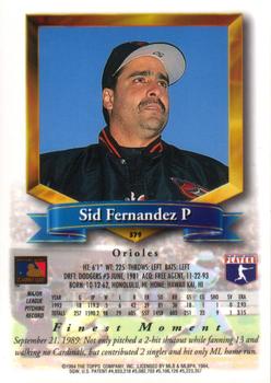 1994 Finest #379 Sid Fernandez Back