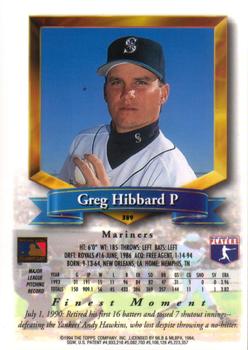 1994 Finest #389 Greg Hibbard Back