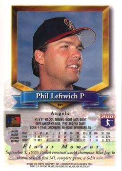 1994 Finest #391 Phil Leftwich Back