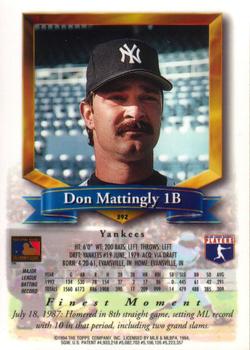 1994 Finest #392 Don Mattingly Back