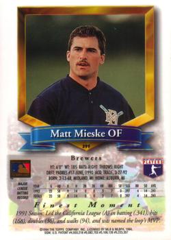 1994 Finest #399 Matt Mieske Back