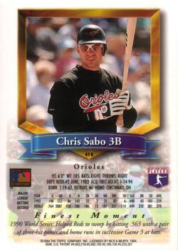 1994 Finest #418 Chris Sabo Back