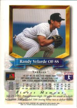 1994 Finest #41 Randy Velarde Back
