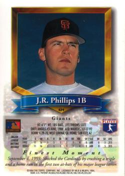 1994 Finest #429 J.R. Phillips Back