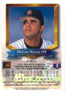 1994 Finest #432 Melvin Nieves Back