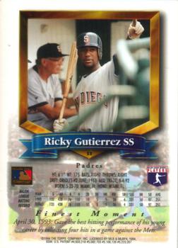 1994 Finest #53 Ricky Gutierrez Back
