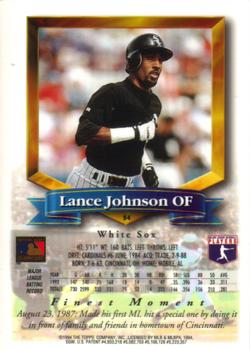 1994 Finest #54 Lance Johnson Back