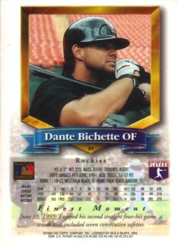 1994 Finest #59 Dante Bichette Back