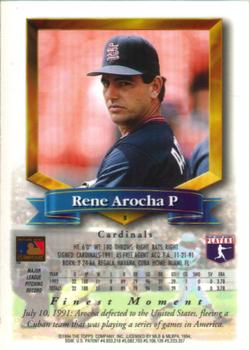 1994 Finest #5 Rene Arocha Back