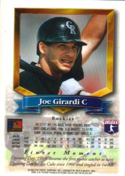 1994 Finest #72 Joe Girardi Back