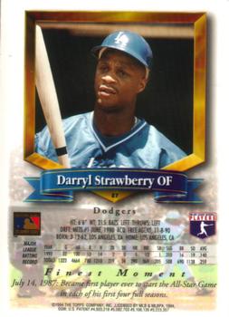 1994 Finest #87 Darryl Strawberry Back