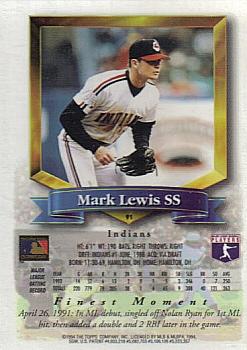 1994 Finest #91 Mark Lewis Back