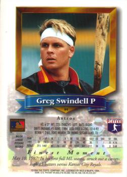 1994 Finest #99 Greg Swindell Back