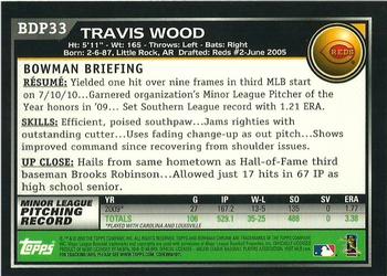 2010 Bowman Draft Picks & Prospects #BDP33 Travis Wood  Back