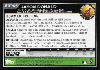 2010 Bowman Draft Picks & Prospects #BDP45 Jason Donald  Back