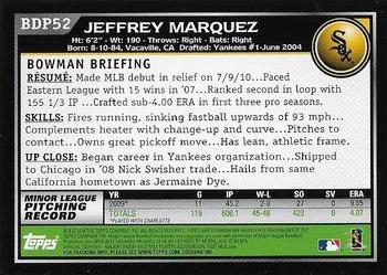 2010 Bowman Draft Picks & Prospects #BDP52 Jeff Marquez  Back