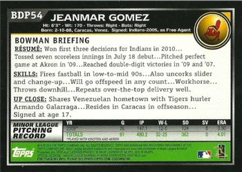 2010 Bowman Draft Picks & Prospects #BDP54 Jeanmar Gomez  Back